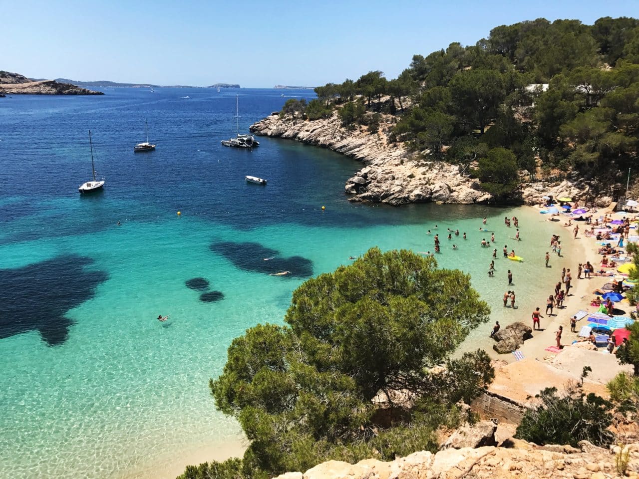 People On A Tropical Beach In Ibiza