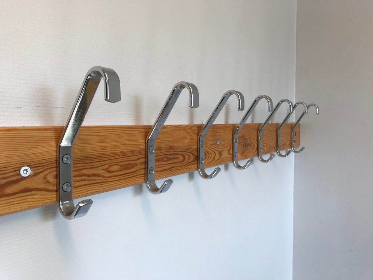 Lined Chrome Clothes Hangers In Dressing Room