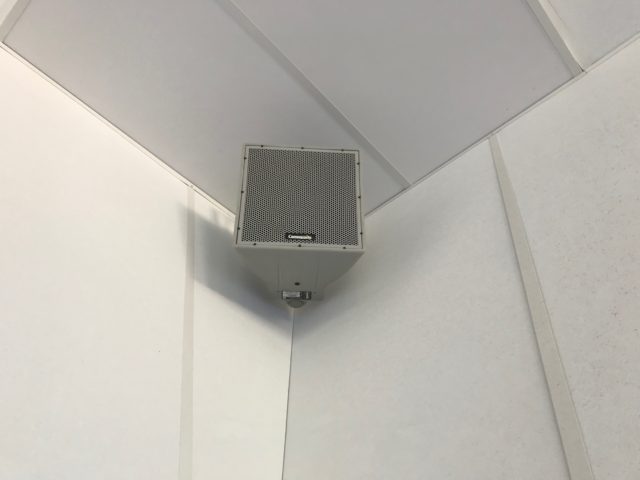 Square Corner Ceiling Stereo Speaker On Wall