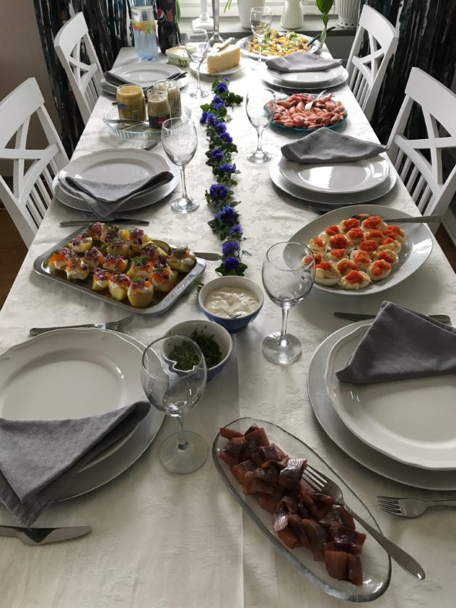 Swedish Midsummer Celebration Dinner Table