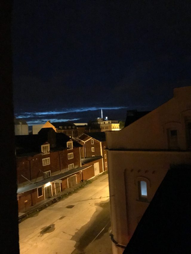 Winter Landscape At Night With Roof View