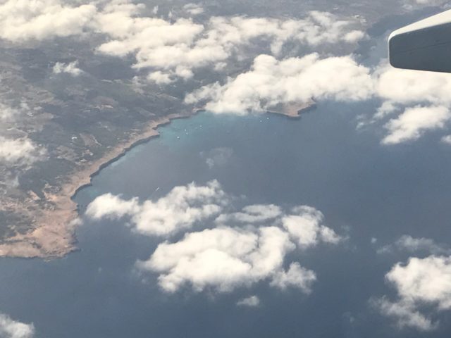 Aerial Plane View Of Ibiza Coast
