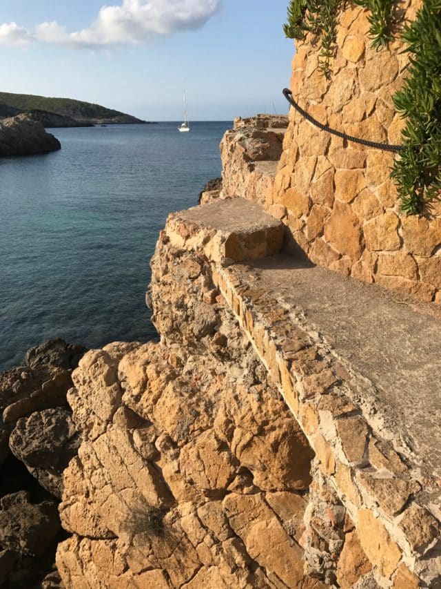 Narrow Rocky Pathway By The Ocean Cliff