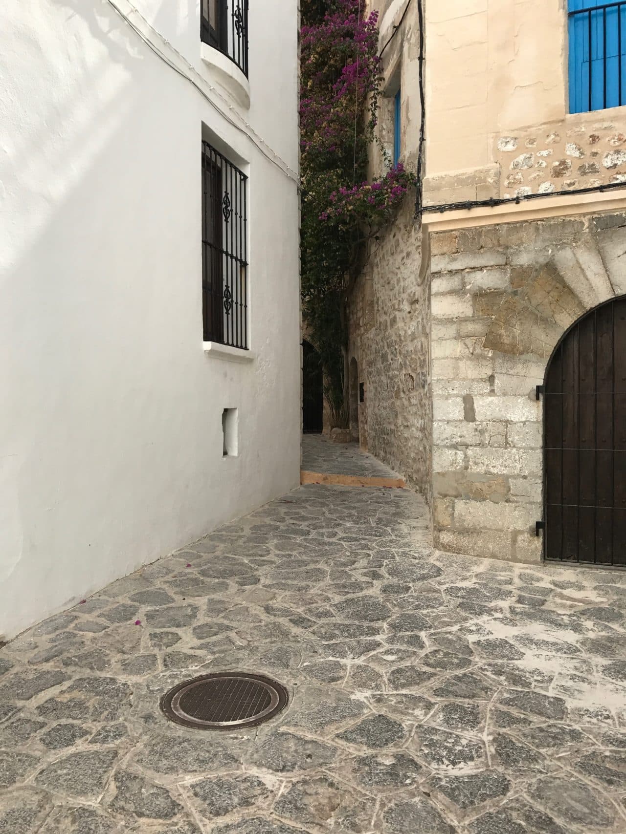 Narrow Alley Walkway In Old City In Ibiza