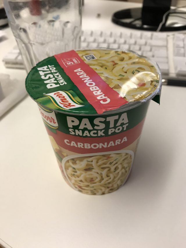 Fast Food Pasta Snack Pot On Office Desk