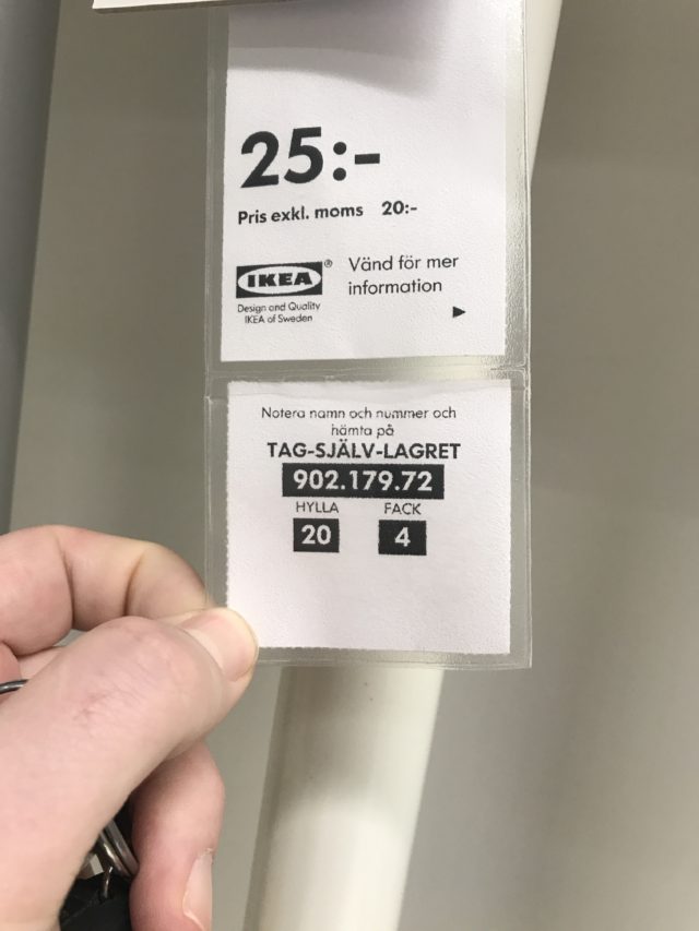 IKEA Price Tag With Product Number