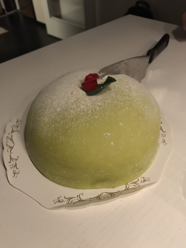 Marzipan Cake With A Rose And Leaf