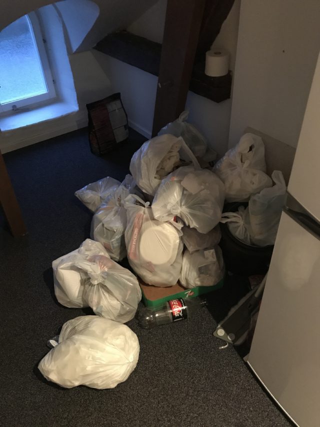 Big Pile Of Plastic Garbage Bags On The Floor