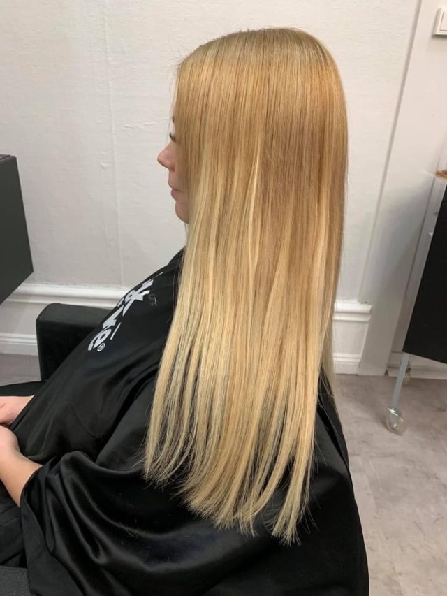 Girl With Long Hair At The Hairdresser