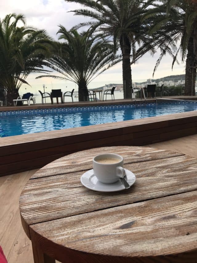 Coffee At Poolside In The Morning