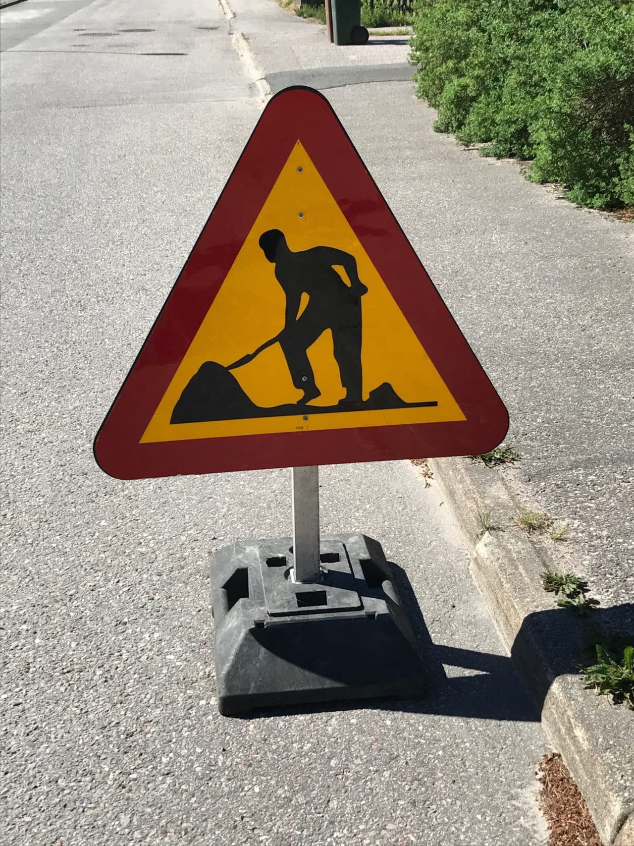 Construction Work Triangle Roadside Sign