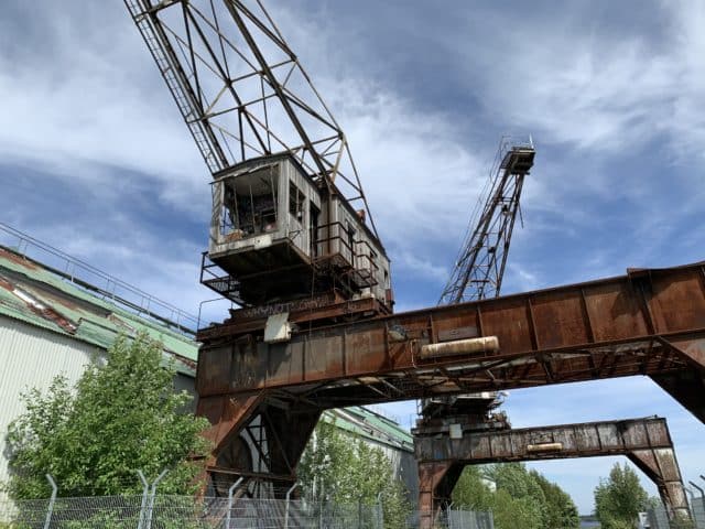 Old And Rusted Harbor Crane