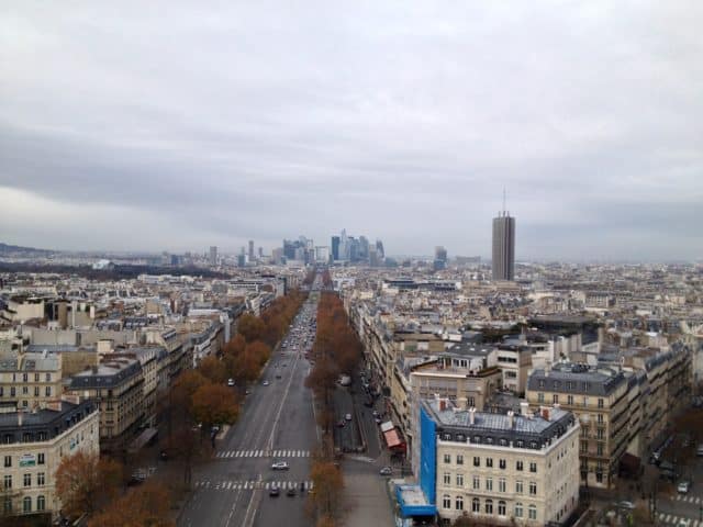 Paris City Skyline With High Rises And Streets