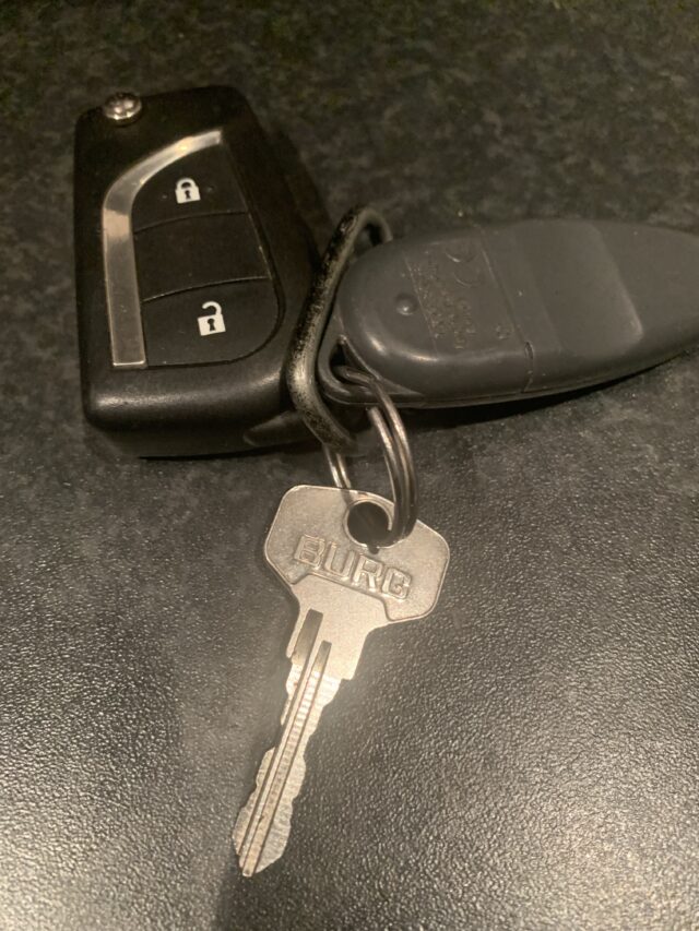 Car Key And Fobs On A Keyring