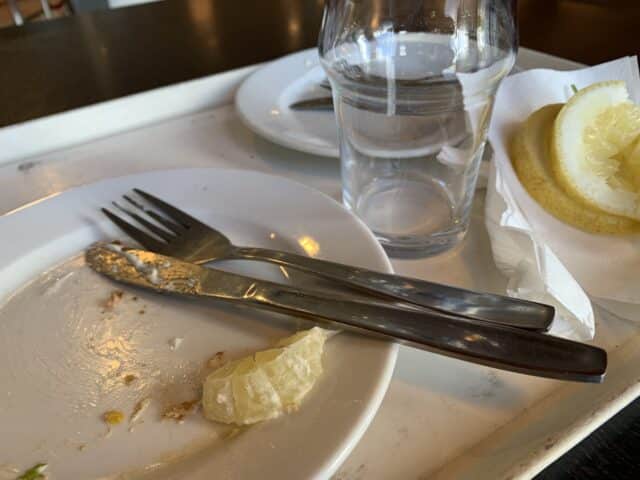 Empty Plate With Glass Fork And Knife