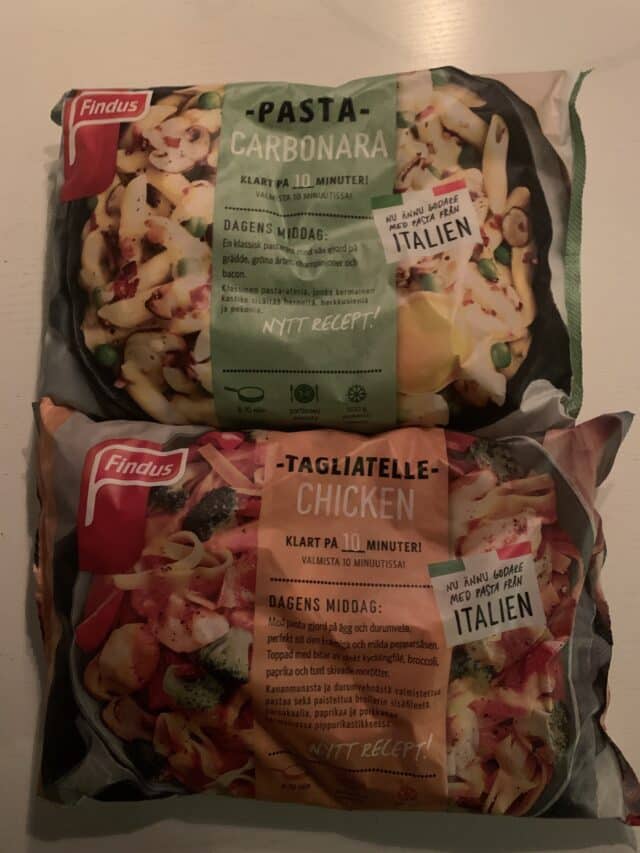 Bags Of Frozen Fast Food Pasta