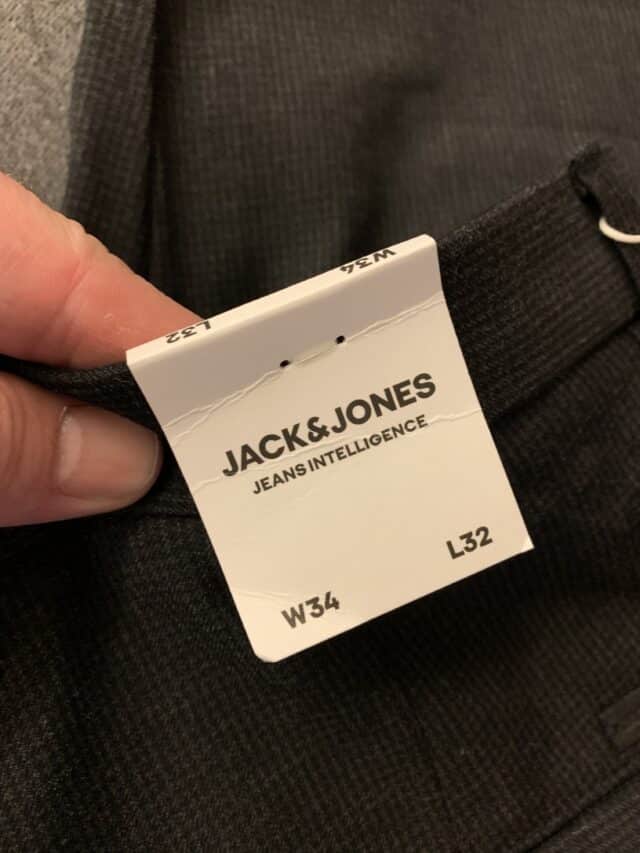 Jack & Jones Pants Size Tag