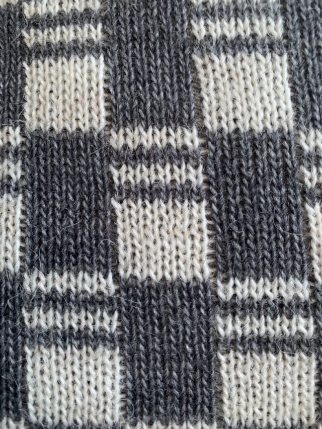 Knitted Whool Textile Square Texture Pattern