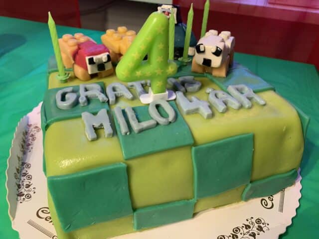 Minecraft Marzipan Birthday Cake With Characters