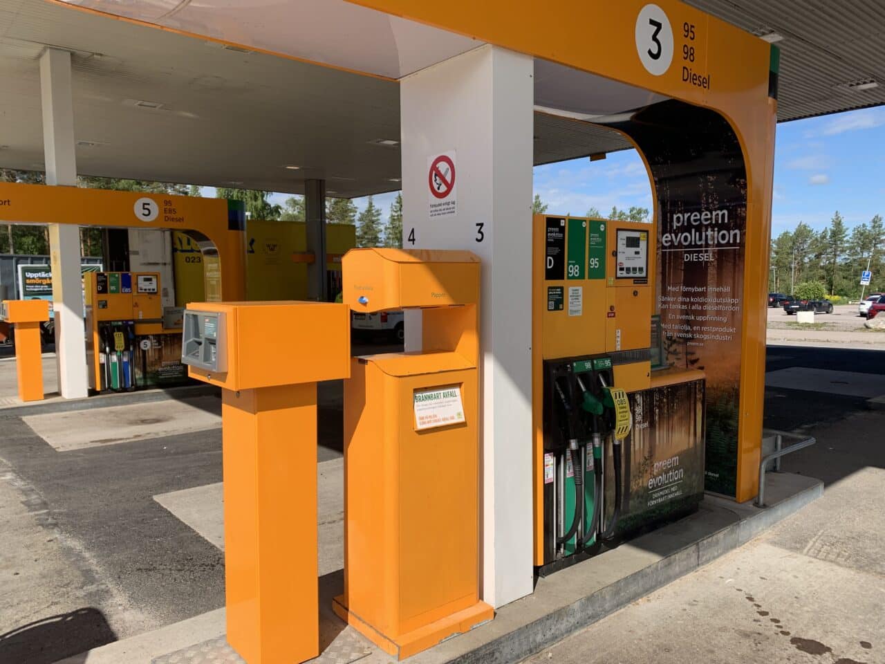 Orange Preem Gas And Petrol Station Pumps