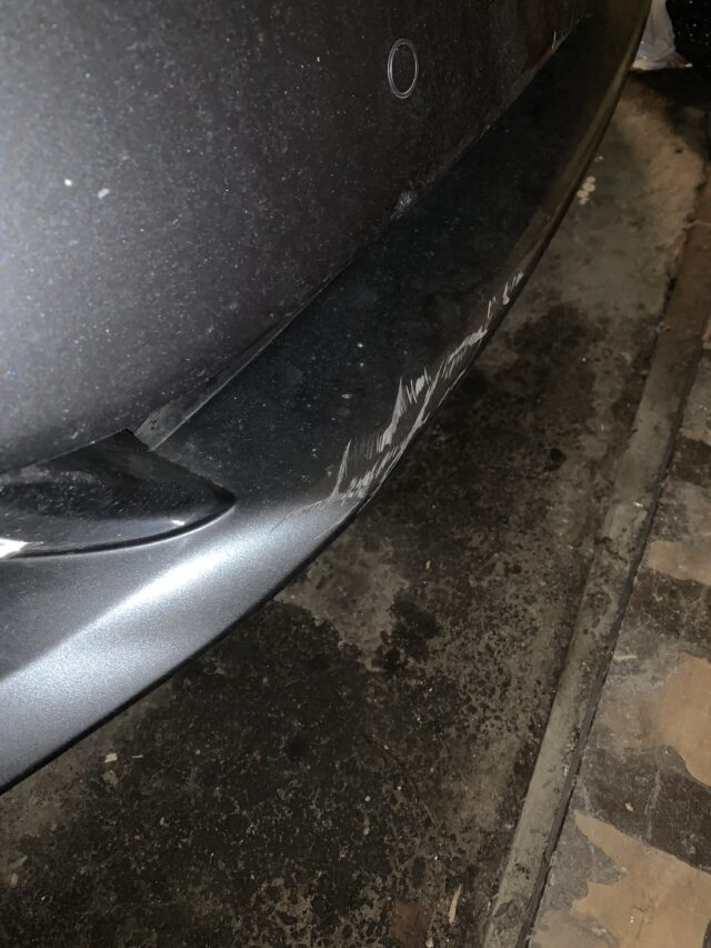 Scratched Front Of A Tesla Model S