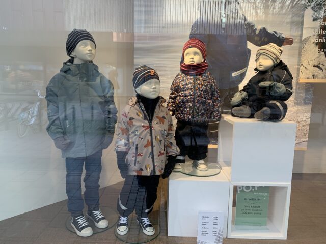 Winter Clothes For Children In A Store Window