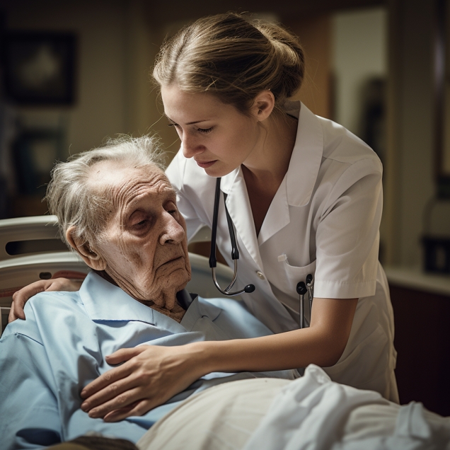 Nurse Who Takes Care Of An Old Person